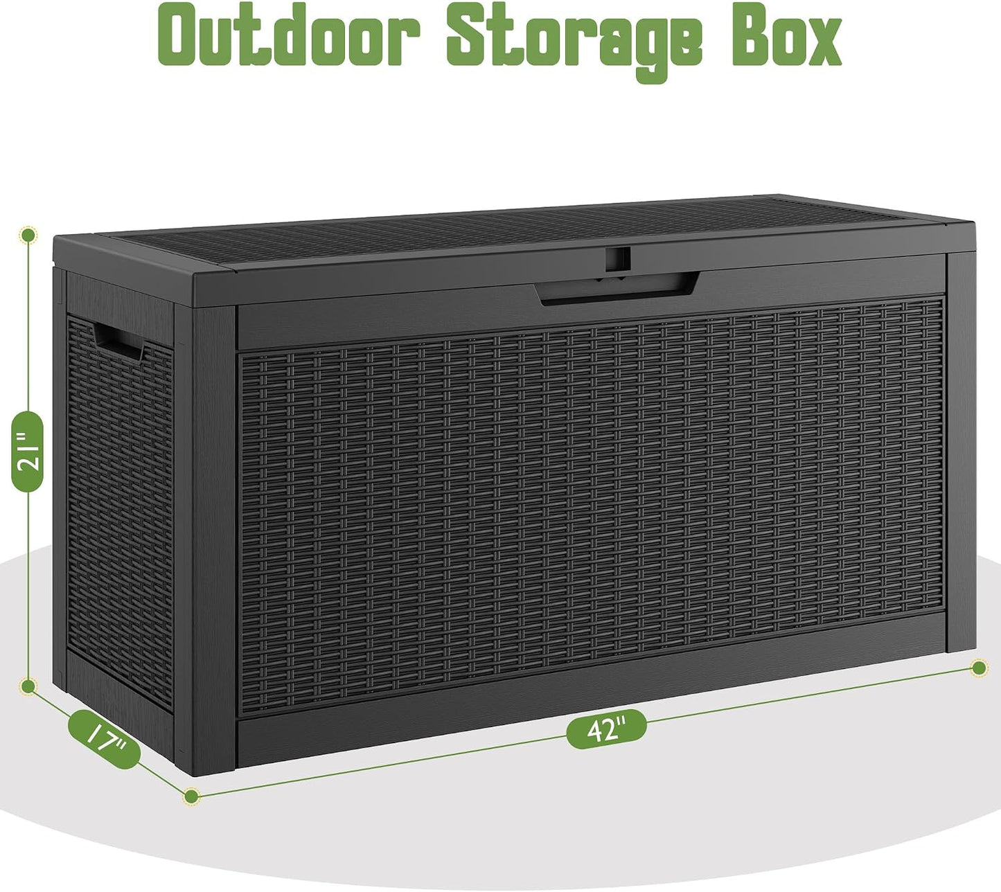 Outdoor Storage Box, 31 Gallon Resin Deck Boxes Outdoor Waterproof For Patio Furniture, Garden Tools, Pool Supplies, Lockable And UV Resistant (Rattan Gray)