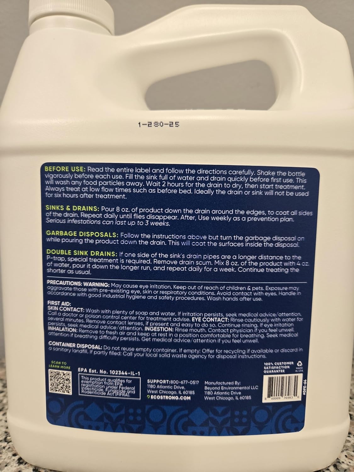 Fruit Fly Drain Treatment | Drain Fly Eliminator | All-Natural, Eliminates Gnats, Sewer Flies and More - Works in All Drains - 1 Gallon