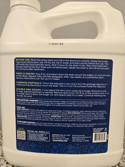Fruit Fly Drain Treatment | Drain Fly Eliminator | All-Natural, Eliminates Gnats, Sewer Flies and More - Works in All Drains - 1 Gallon