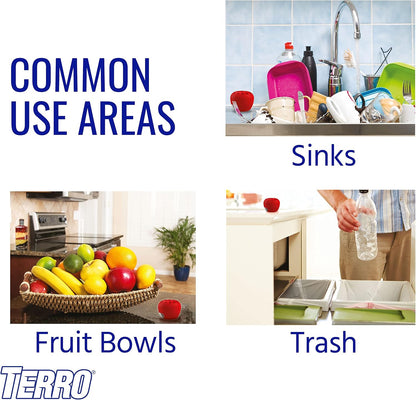 TERRO Fruit Fly Trap 4-Pack, 180 Day Lure Supply, Food-Based Lure | Apple-Shaped Design for Kitchen Counters, Fruit Bowls, Trash Cans, Food-Based Lure, Indoor Pest Control, Fruit Fly Killer