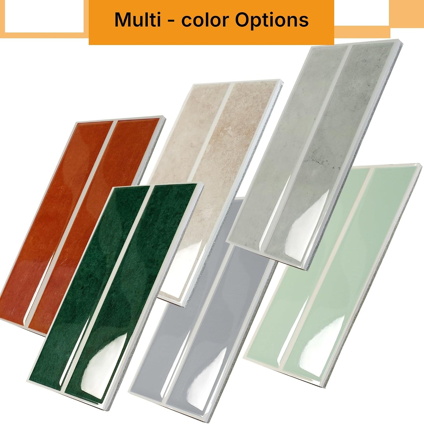 Peel and Stick Backsplash Tiles for Kitchen Bathroom - 10 Sheets 11.61" x 11.61" 3D Self Adhesive Wall Tiles Waterproof Hard PVC Ceramic Tile Easy DIY Installation Green