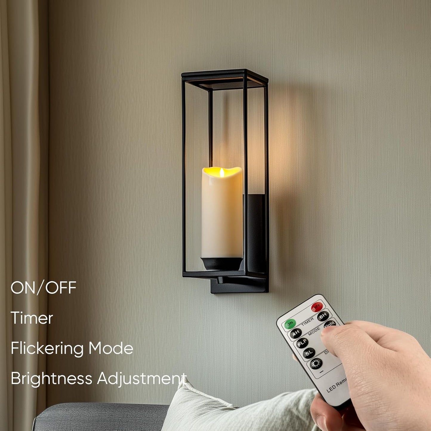 Homemory Dripping Wax Flameless Candles, Battery Operated Candles with Remote Control and Timers, LED Pillar Candles, Electric Fake Candles, 3" x 6", Set of 2