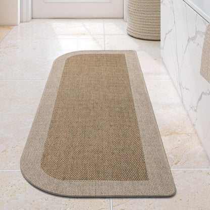 YDKGL Ultra Thin Bathroom Rugs Mat Quick Dry Absorbent Non Slip Bath Mat Bath Mats for Bathtub Mat Bathroom Carpet Fit Under Door Washable Floor Rubber Half Round Bath Rugs Grey 16x24