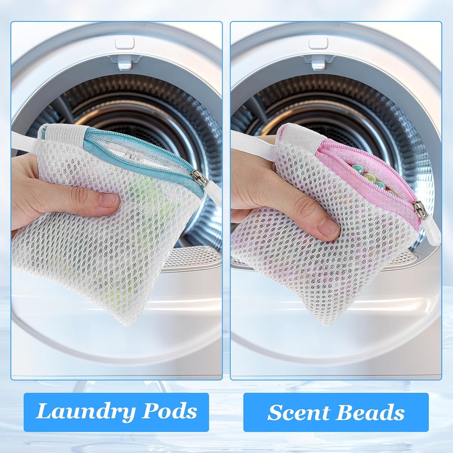 Tyqour 6 PCS Small Laundry Bag Mesh Mini Laundry Bags for Washing Machine 4.3 X 4.3 Inch Wash Bag for Delicates Laundry Pod Mesh Bag with Zipper for Home Travel