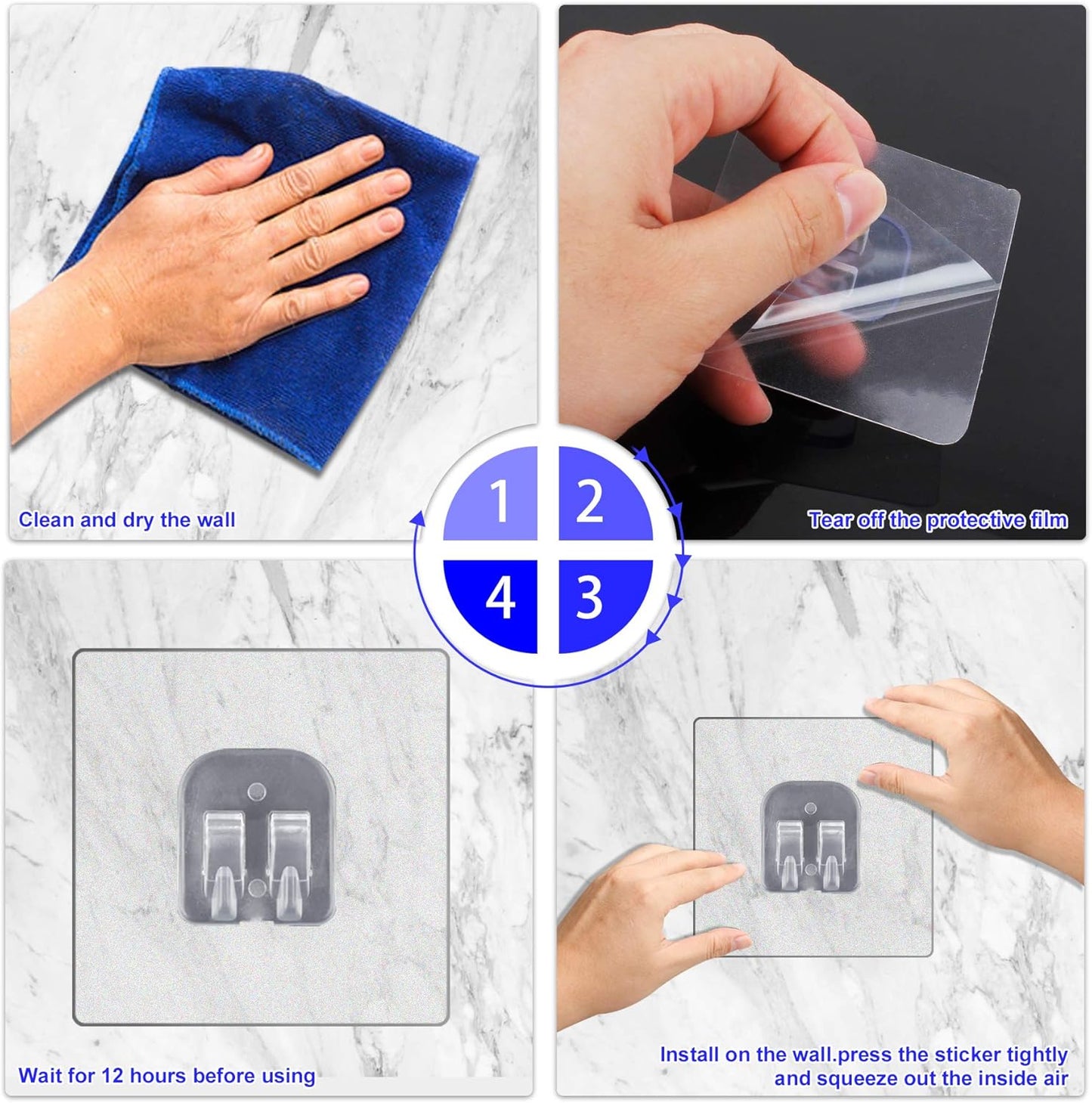 YeeBeny Corner Shower Caddy Adhesive Sticker Hook Mount for Shower Caddy Basket Bathroom Shelf Compatible with KINCMAX，SMARTAKE, JOMARTO, Flowmist, Nieifi, HapiRm, Odesign, Lovelers 4 pack
