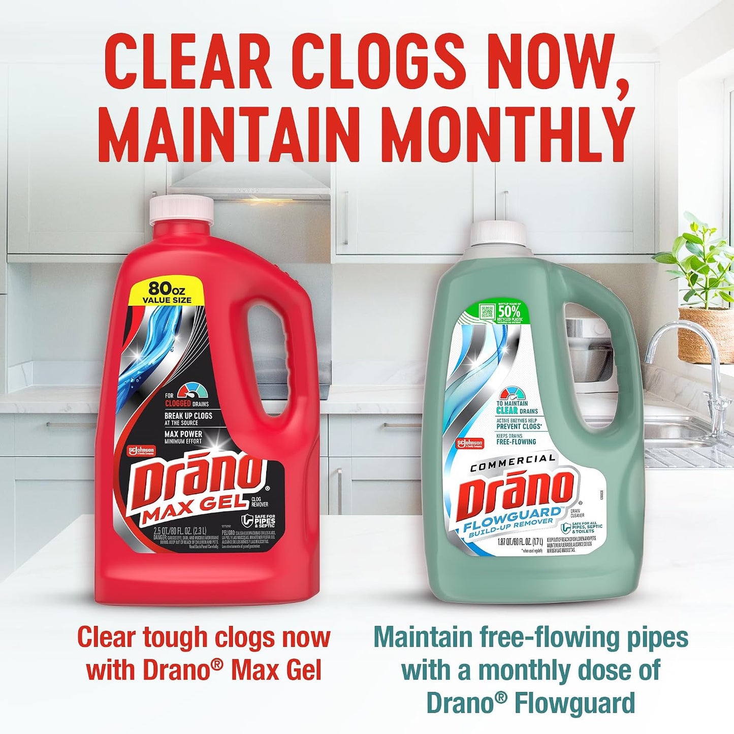 Drano Max Gel Clog Remover (80-Ounce, 6-Pack)