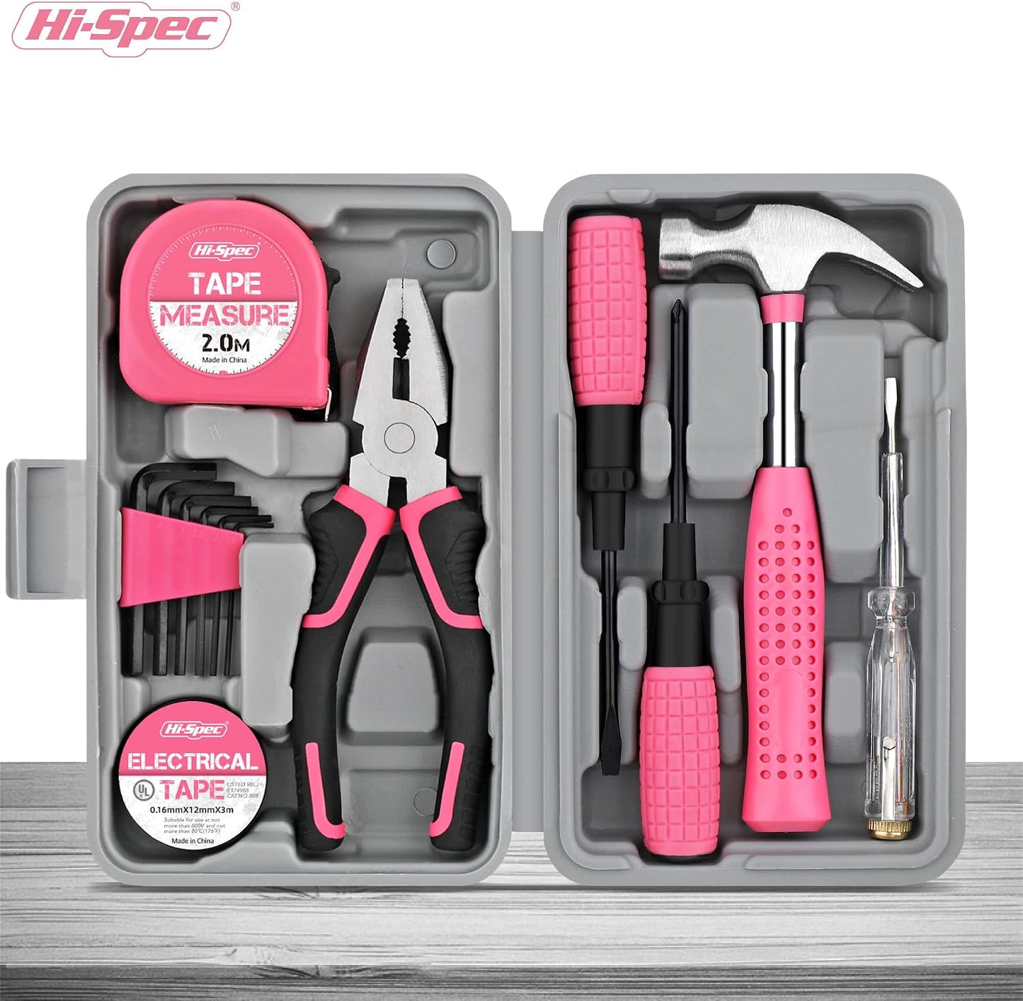 Hi-Spec Tool Kit Yellow 20pc. Small Tool Kit for Home DIY & Office Repairs. Compact and Lightweight Essential Tools in a Portable Book-Sized case.