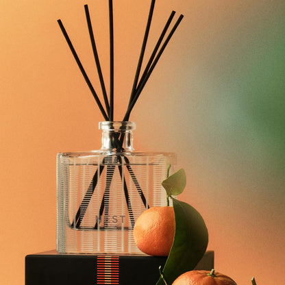 NEST New York Reed Diffuser, Moroccan Amber - 5.9 fl oz - Fragrance for Up to 90 Days - Reusable, Refillable Glass Holder - Includes 8 All-Natural Reed Sticks - Flame Free