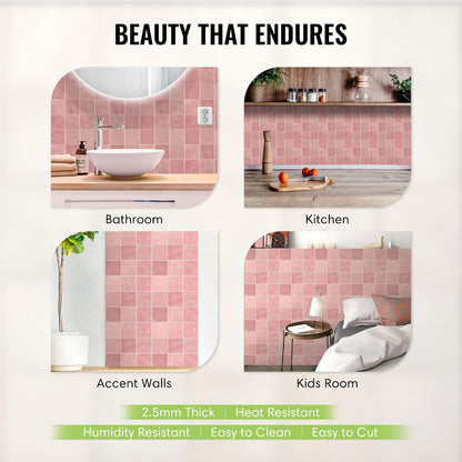 Peel and Stick Subway Backsplash Tiles, 5 Pack, 12 x 12 in, Almond | extra thick 3D wall panels, heat and water resistant wall panels, easy DIY kitchen, bathroom, laundry, fireplace wall décor