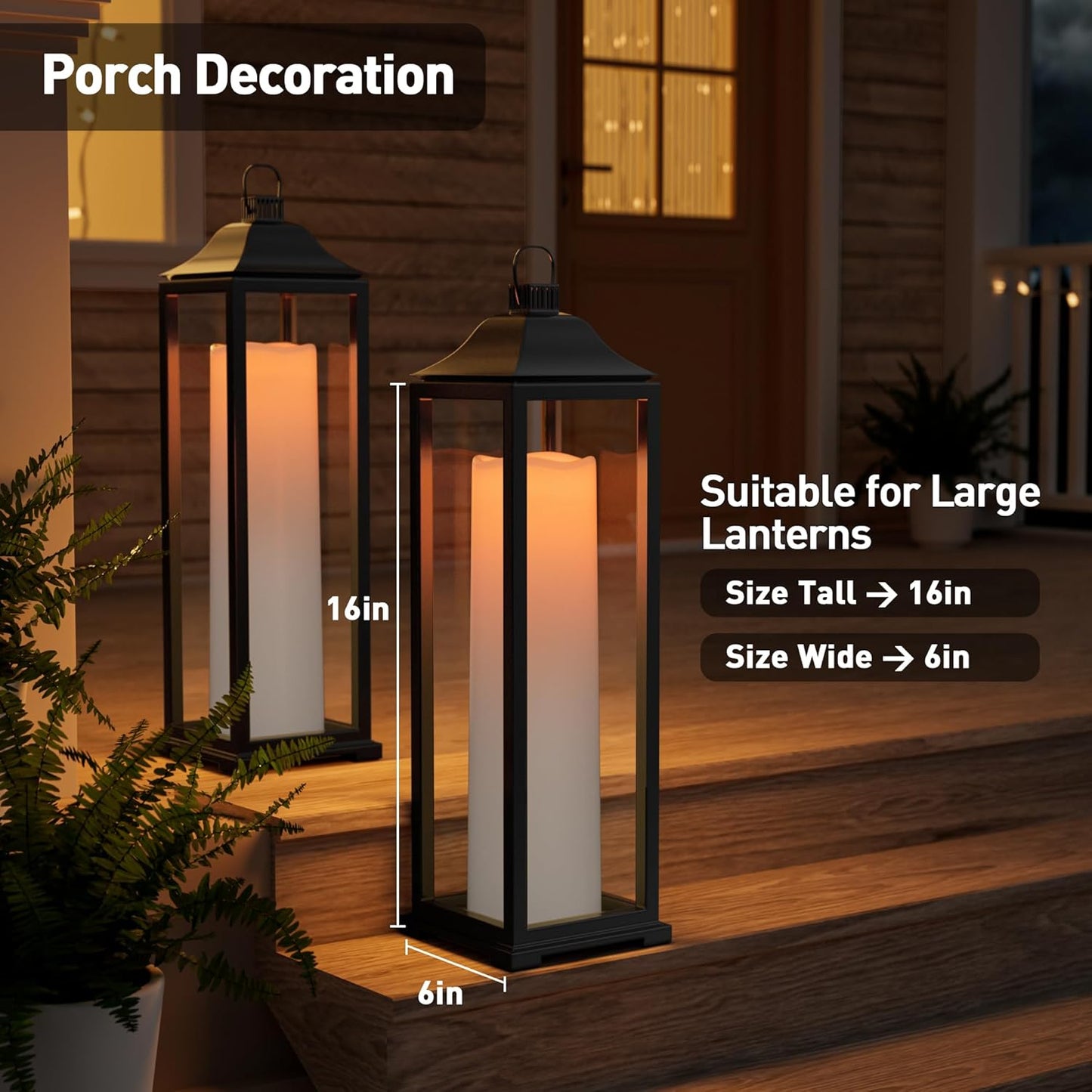 14"×4" Large Outdoor Flameless Candles with Remote Waterproof Battery Operated Candles with Timer LED Pillar Candles Flicking for Home Decoration Porch Wedding Fireplace Lantern, Ivory-Yellow 2Pcs
