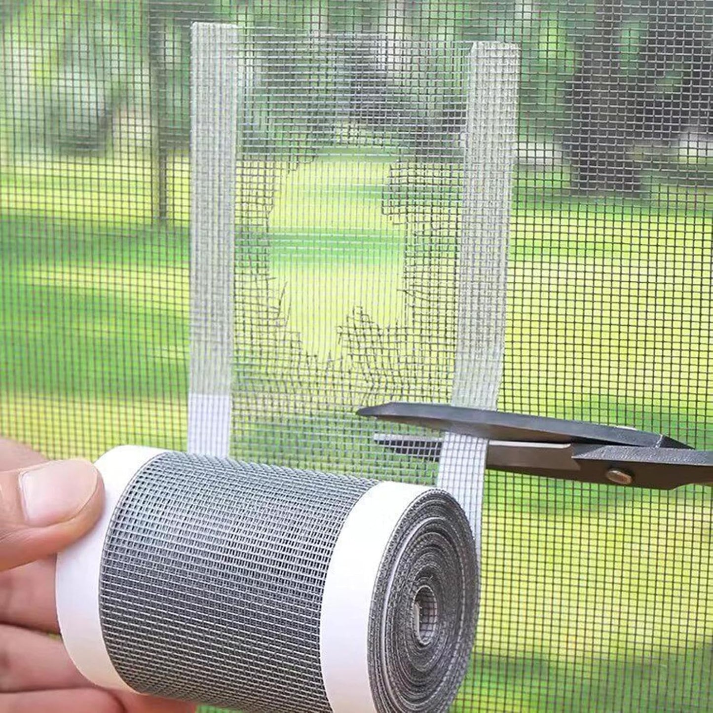 Screen Repair Tape, Strong Adhesive Mesh Patch for Window Door RV Tent, Self-Adhesive Screen Repair Kit for Patio Porch Netting Tears Holes, DIY Fix for Indoor Outdoor Use