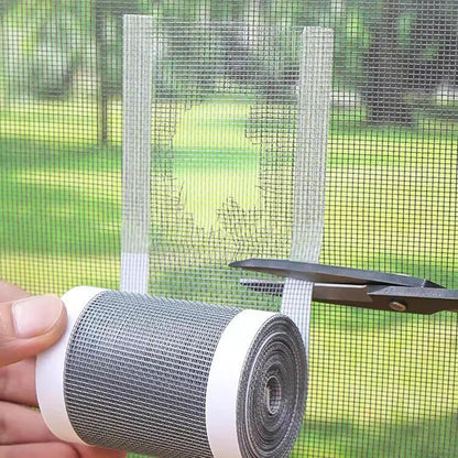 Screen Repair Tape, Strong Adhesive Mesh Patch for Window Door RV Tent, Self-Adhesive Screen Repair Kit for Patio Porch Netting Tears Holes, DIY Fix for Indoor Outdoor Use