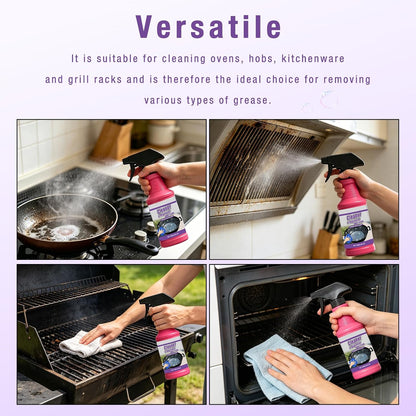 2Pcs Fast Acting Heavy Duty Grill Degreaser Spray, BBQ Grill Cleaner Spray for Outdoor Grills, Multifunctional Grease Remover for Oven Stove Air Fryer Grill, 120ml