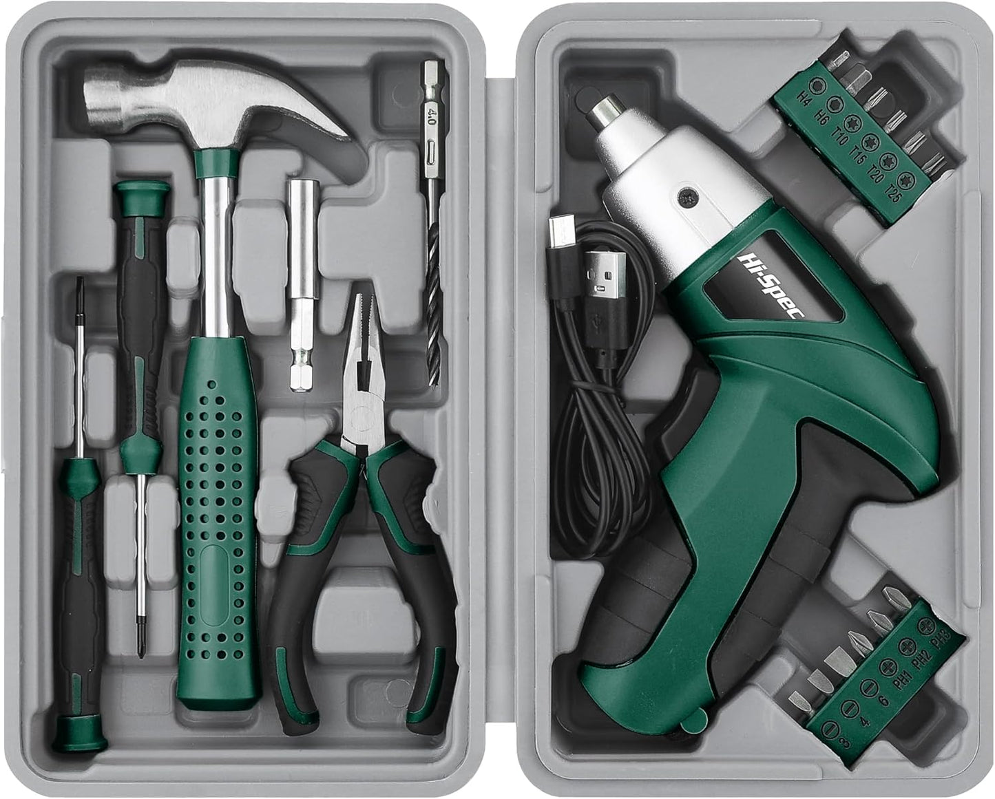 Hi-Spec Cordless Electric Screwdriver, Power Screw Driver Set with Pink Compact Tool Kit for Small Repair and Maintenance- Ideal Housewarming Gift,19 Piece