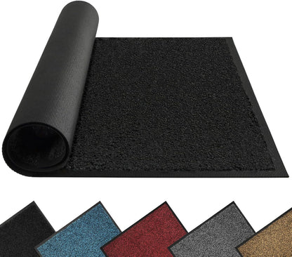 Mibao Front Door Mat, Dirt Trapper Welcome Mat for Outdoor Indoor, Non-Slip Waterproof Doormat, Durable Machine Washable Low Profile Entry Rug for Back Door Outside Patio Porch, 29.5" x 17", Grey