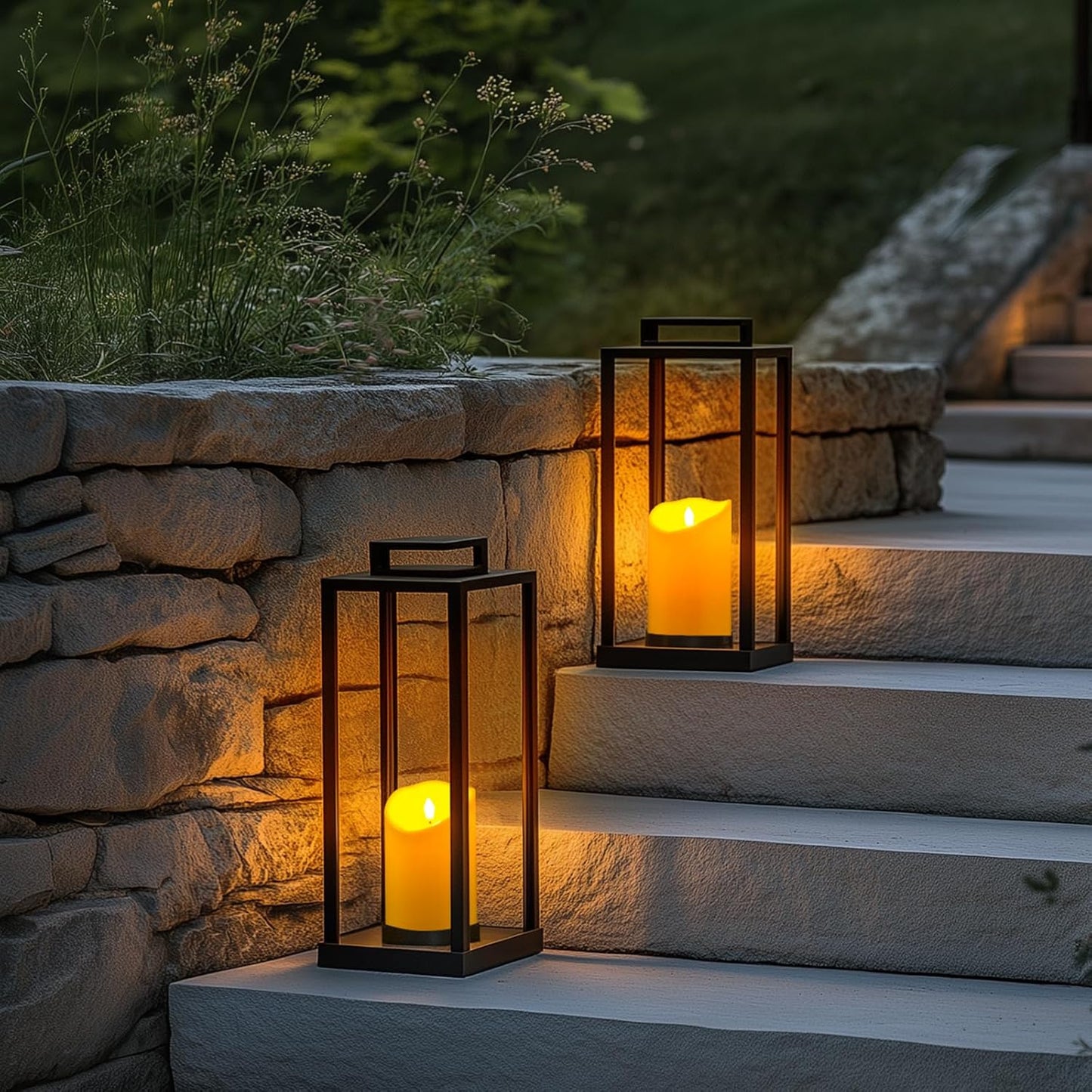 Homemory Dripping Wax Flameless Candles, Battery Operated Candles with Remote Control and Timers, LED Pillar Candles, Electric Fake Candles, 3" x 6", Set of 2