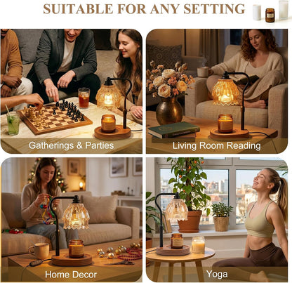 Candle Warmer Lamp with Timer and Wireless Remote Control, Dimmable Candle Warmer for Jar Candles, Height Adjustable Wax Melts Warmer, Mothers Day Birthday Gift for Women, House Warming New Home Decor