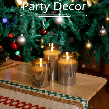 LUSHARBOR Flameless Candles with Remote, 3 Pack Battery Operated Candles Flickering Real Wax LED Fake Pillar Candles with Timer for Wedding Home Party, White