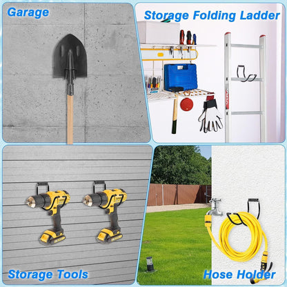 Metal Garden Hose Hanger Wall Mounted Water Hose Holder Hose Reel for Outside Yard (1, Silver)