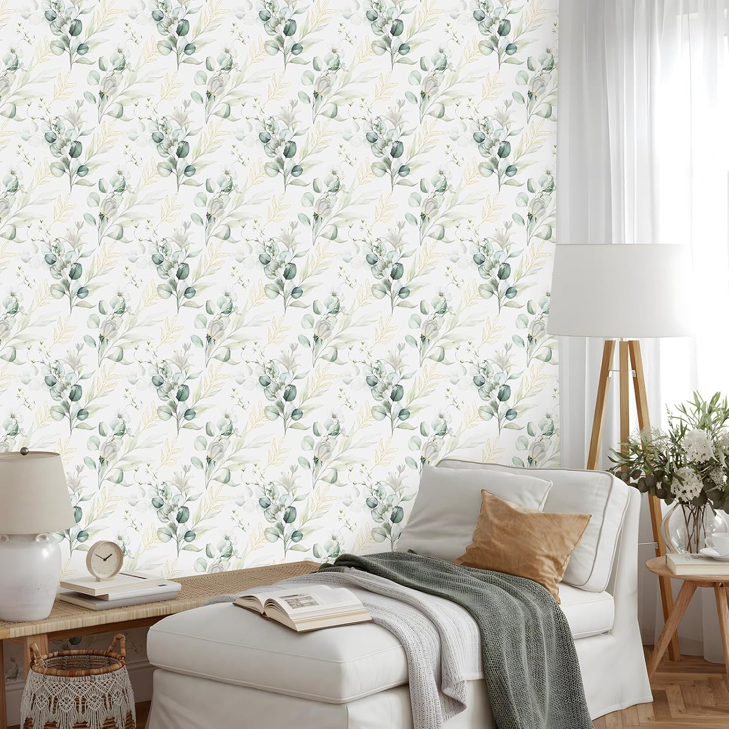 Removable Peel and Stick Wallpaper Boho 17.5 x 118 in Floral for Bedroom Bathroom Easy Peel Off Stick on Wallpaper Contact Paper Renter Friendly Wall Paper