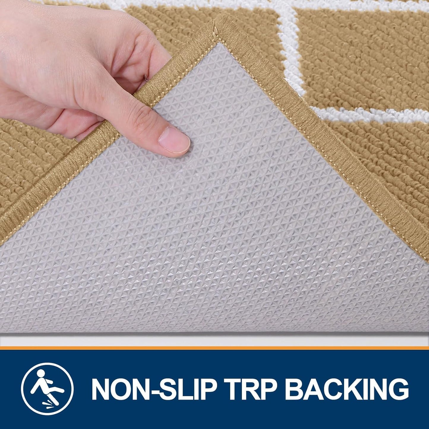 Finchitty Indoor Door Mat, Dirt Resistant and Absorbent, Low-Profile, Non-Slip, Washable Inside Floor Mats for Front Door, Back, and Entrance, 32" x 20", Grey