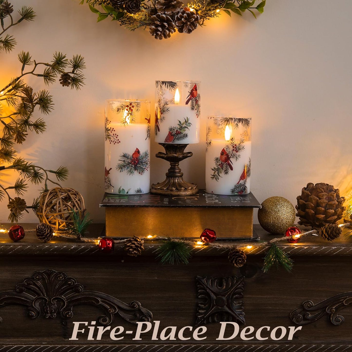 LUSHARBOR Flameless Candles with Remote, 3 Pack Battery Operated Candles Flickering Real Wax LED Fake Pillar Candles with Timer for Wedding Home Party, White