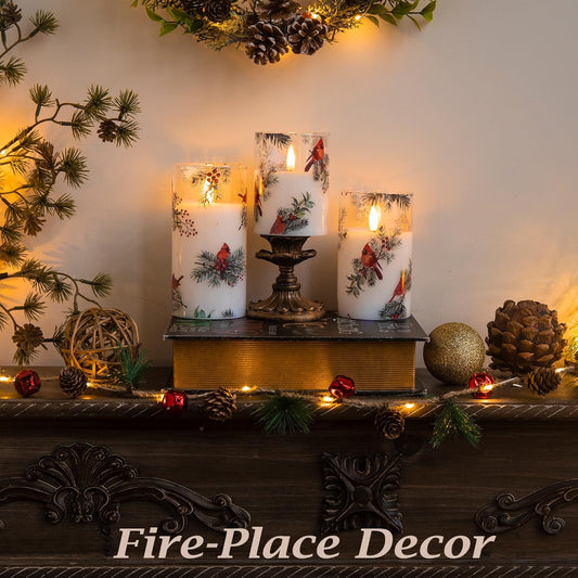 LUSHARBOR Flameless Candles with Remote, 3 Pack Battery Operated Candles Flickering Real Wax LED Fake Pillar Candles with Timer for Wedding Home Party, White
