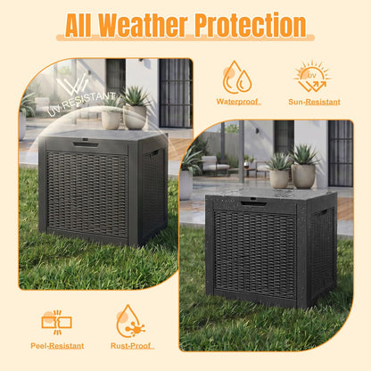 Outdoor Storage Box,38 Gallon Resin Deck Box,Waterproof & UV Resistant Lockable Package Delivery Bin,Toy Cabinet for Indoor & Outdoor
