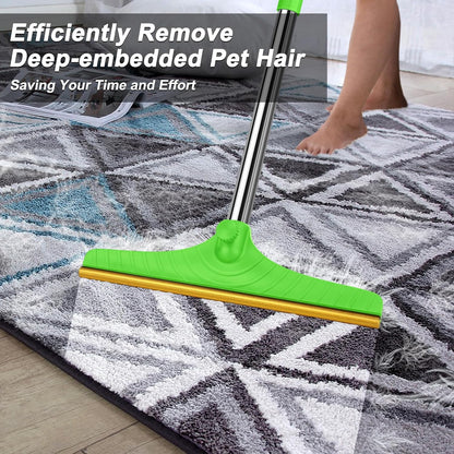 B-Land Carpet Rake for Pet Hair Removal, Reusable Pet Hair Remover with 60” Adjustable Long Handle, Carpet Scraper Broom Dog Cat Hair Remover Tool Fur Sweeper for Rugs, Mats