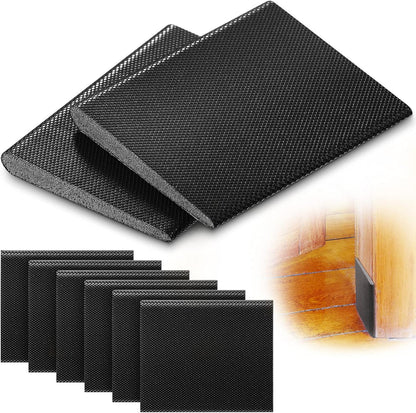 Jetec 6 Peices Self-Adhesive Door Corner Seals, Gap Filler Seal Strip Weather Stripping Draft Stopper Door Frame Seal Corner Foam for Weather Protection Isolation of Noise(Black)