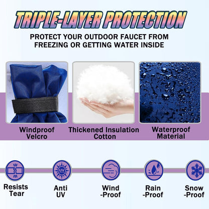 Outdoor Faucet Cover for Winter - Pro 7.1"W x 9.8"H - 4 PACK Outdoor Water Faucet Cover Socks for Winter Freeze Protection Pipe Insulation Reusable Waterproof Insulated Spigot backflow Cover - Beige