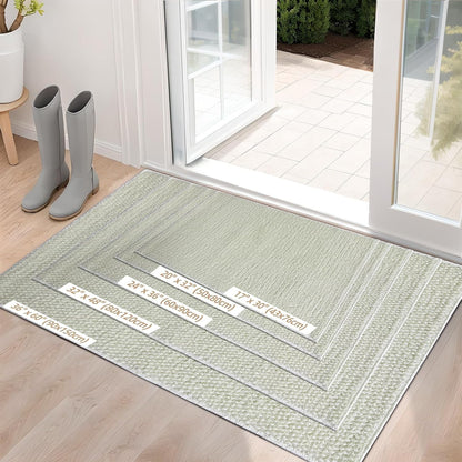 Indoor Door mat 17“ x 30”, Dirt Trapper Door Mat, Non-Slip Washable Entrance Mat, Dirt Resistant and Absorbent Welcome Mat,Low-Profile Doormat for Entryways, Front Doors, and Indoor Entrances, White