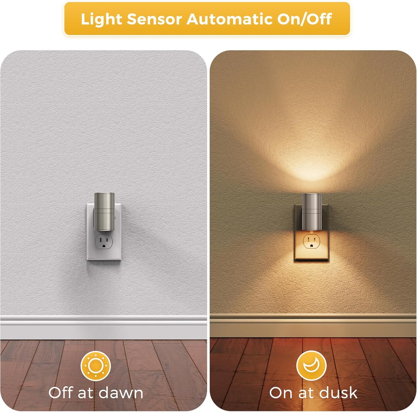 L LOHAS LED Night Light Plug in, Night Lights Plug into Wall, Light Sensor, 0-100LM Soft White 3000K, Dimmable Night Light, Modern Nightlight for Kids Bathroom Hallway Bedroom Kitchen Stairway, 2 Pack