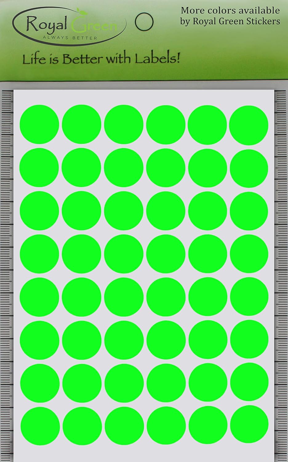 Royal Green Dot Sticker 11/16" Inch (17mm) Colored Labels in Purple - 2400 Pack - Colors A