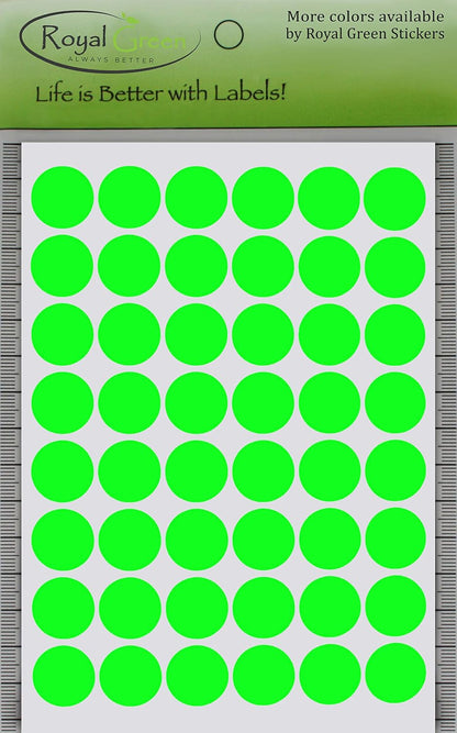 Royal Green Dot Sticker 11/16" Inch (17mm) Colored Labels in Purple - 2400 Pack - Colors A