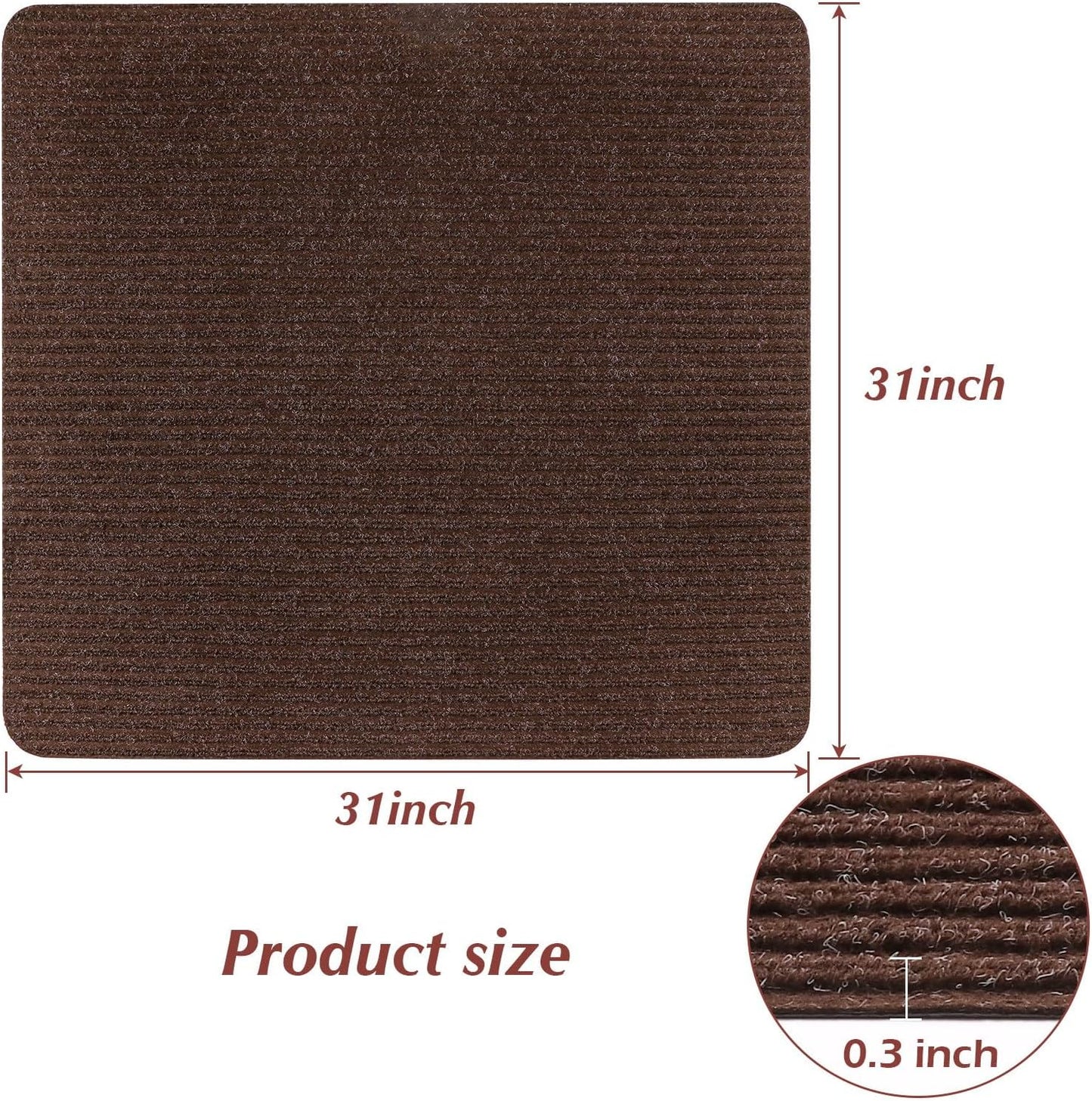 Stair Treads Non-Slip 16 Pack 8"x30" - Carpet Stair Runner for Indoor Wooden Steps with TPE Backing & Anti-Skid Surface, Reusable Adhesive Safety Rug for Kids/Elder/Pet-Friendly - Brown