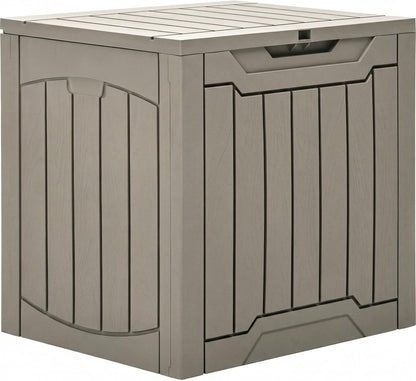 YITAHOME 31 Gallon Outdoor Storage Box | Resin Deck Box and Waterproof Package Delivery Box for Gardening Tools, Pool Supplies, Patio Furniture, Lockable, Taupe