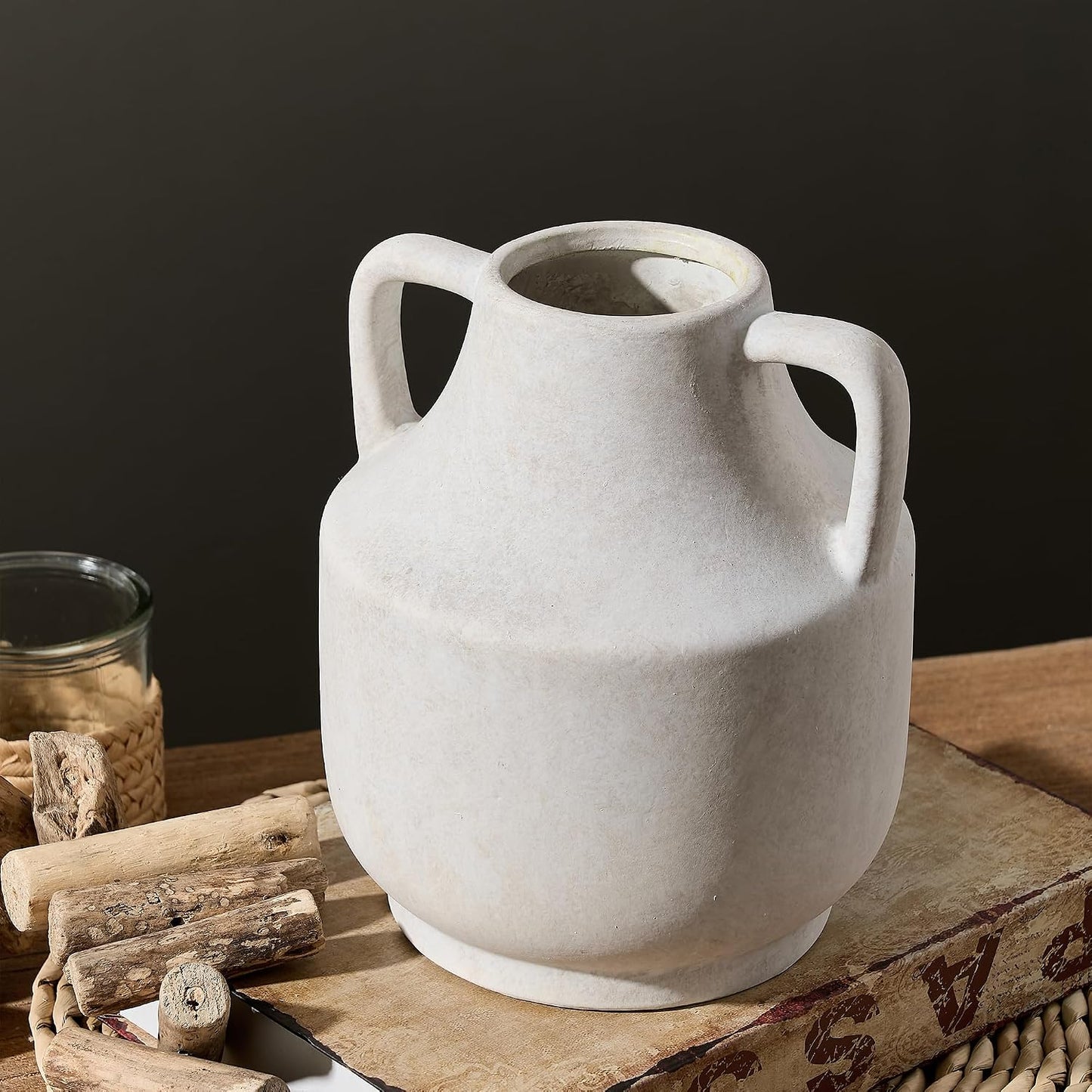 Ceramic Vase Set of 3, Modern Decorative Vases for Home Decor, Small Flower Pottery Vase Sets, Boho Farmhouse Rustic Vases for Living Room, Kitchen, Bedroom, Bathroom, Shelf, Table