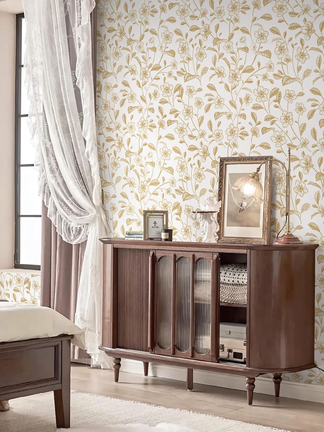 Heroad Boho Peel and Stick Wallpaper Beige Renter Friendly Wall Paper Peel and Stick Modern Contact Paper Neutral Geometric Wallpaper for Bedroom Bathroom Cabinets Decor Vinyl Waterproof 17.3"x78.7"