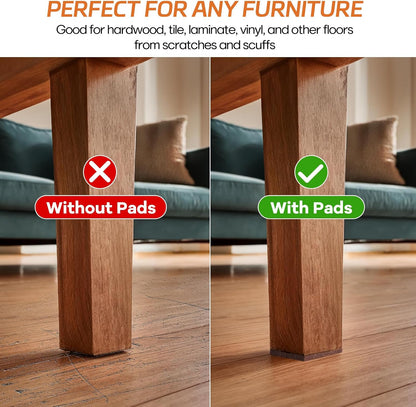 Felt Furniture Pads 10pcs 8" x 6" Adhesive Large Felt Pads, Cuttable Chair Leg Pads, Hardwood Floor Protectors for Furniture, Black