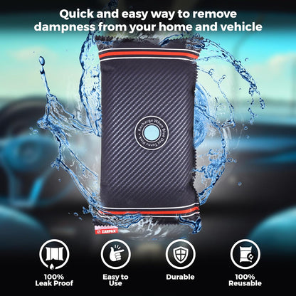 Reusable Car Dehumidifier Bag (1 Pack) Rechargeable Dehumidifier bags for Car, Trucks, and RVs - Prevent Damp & Moisture on Windscreens - Leakproof Moisture Absorber for Car and Home