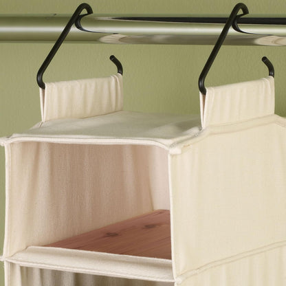 Household Essentials Cedarline 6‑Shelf Hanging Closet Organizer in Heavy‑Duty Cotton Canvas, Cream