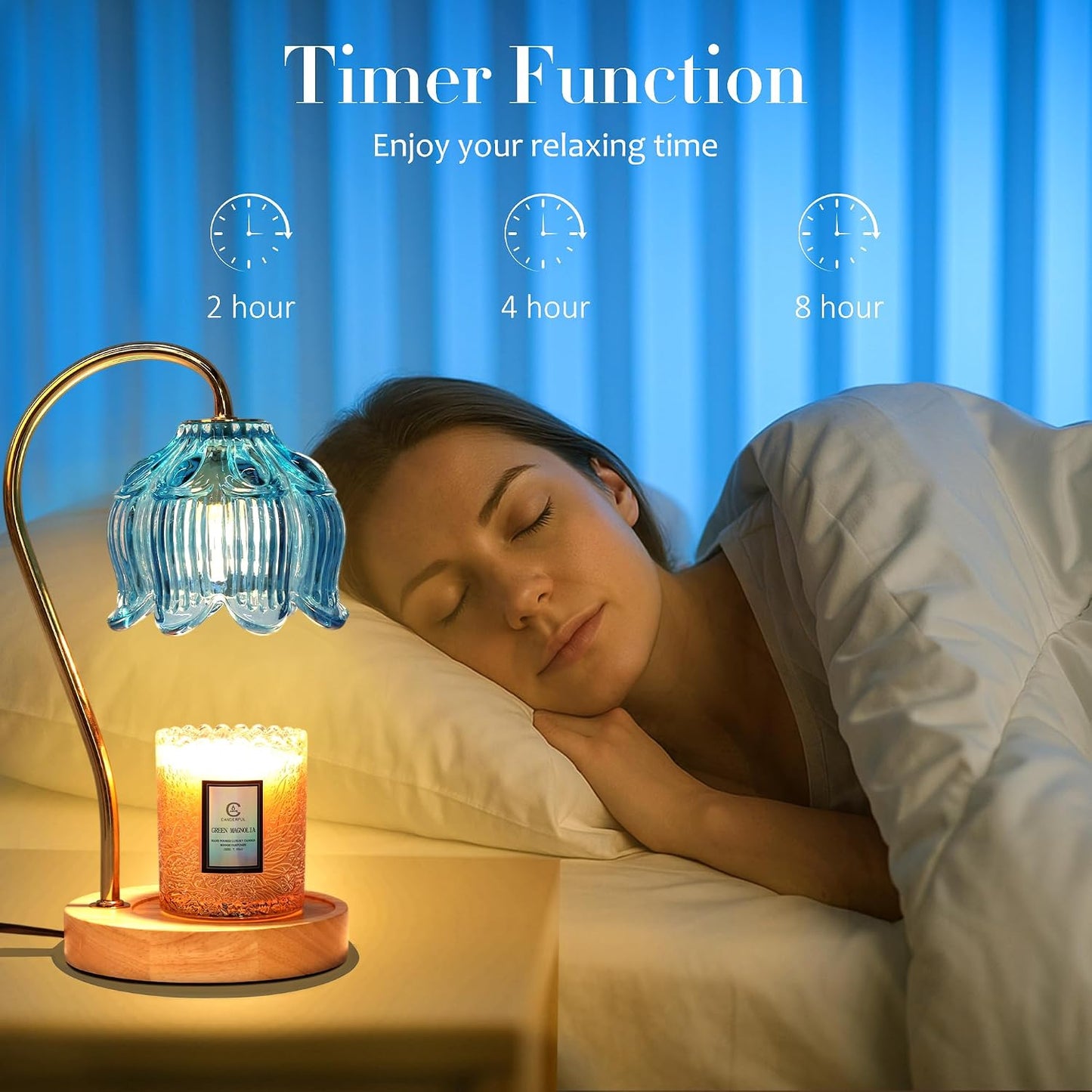 Flower Candle Warmer Lamp with Timer & Dimmer - Fits All Jar Scented Candles - Christmas & Mother's Day Gift for Women，Mom，Her