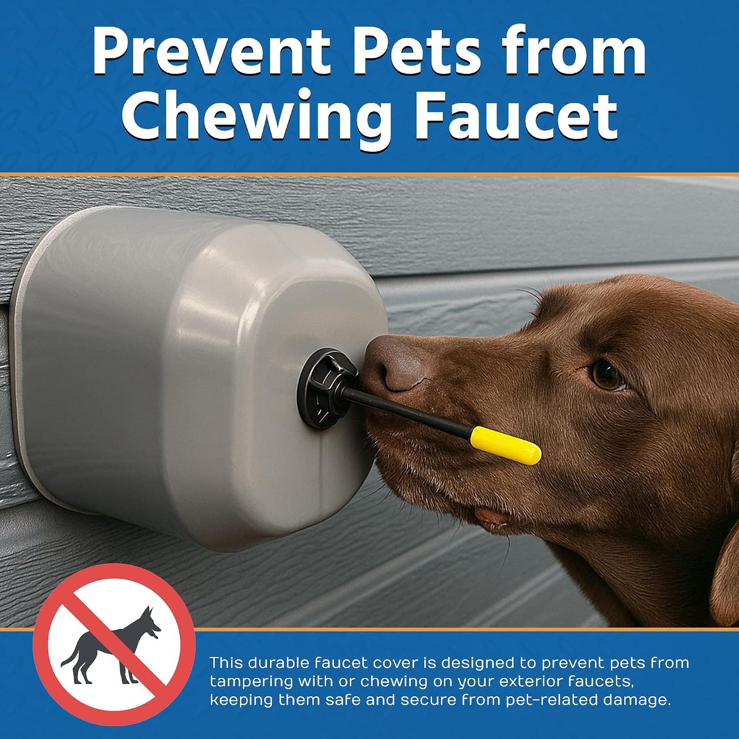 Pet Poof Outdoor Metal Faucet Cover - Hose Bib Covers for Winter - Water Spigot Protector - Durable Outside Spigot Protection - Faucet Protectors - 5.5" x 6.5" x 5.0" 1 Pack, Gray