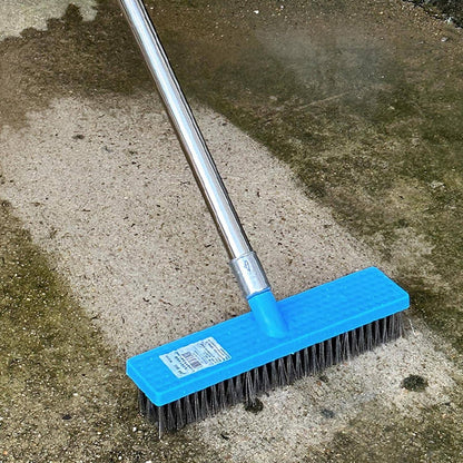 Heavy Duty Steel Wire Brush, Durable Floor Scrubber for Outdoor Cleaning, 30cm Telescopic Stainless Steel Handle, Suitable for Patios and Decks (120cm)