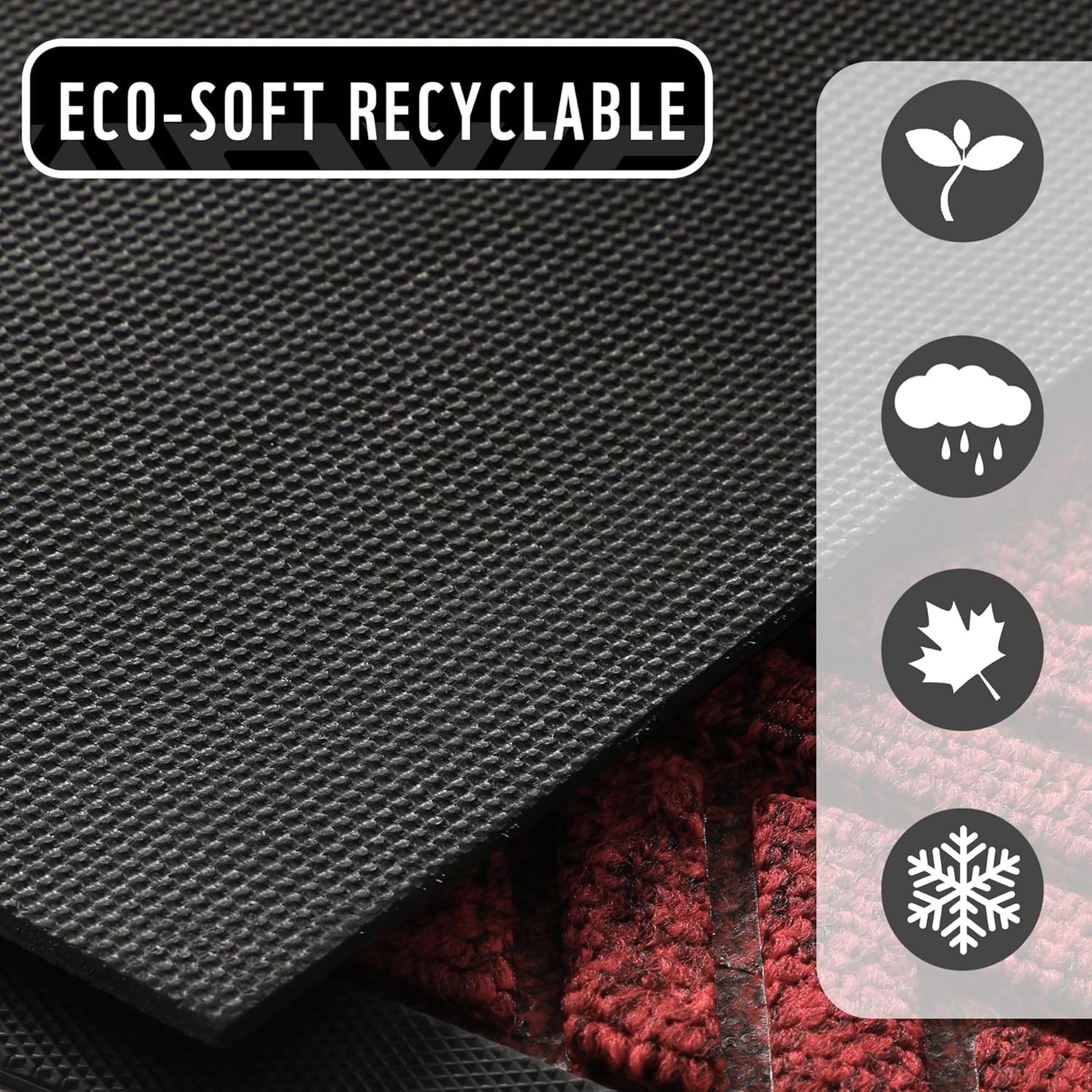 Yimobra Doormat Outdoor Entrance 29.5x17, All-Weather Waterproof Outdoor Mats for Front Door, Non Slip Welcome Door Mat for Patio Proch Outside Entryway Indoor, Black