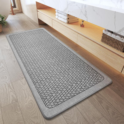 YDKGL Ultra Thin Bathroom Rugs Mat Quick Dry Absorbent Non Slip Bath Mat Bath Mats for Bathtub Mat Bathroom Carpet Fit Under Door Washable Floor Rubber Half Round Bath Rugs Grey 16x24