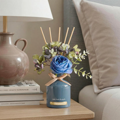 COCORRÍNA Reed Diffuser Set, 6.7oz Flower Reed Diffuser with Sticks,Black Forest Essential Oil, Long Lasting Home Fragrance for Bathroom, Bedroom & Shelf Decor, Aesthetic Gift for Women