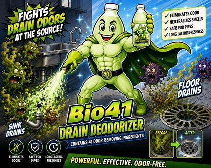 Drain Deodorizer- Odor Eliminator - Commercial Drain Deodorizer - Neutralizer Sewer Gas Smell Remover – 32 Ounce