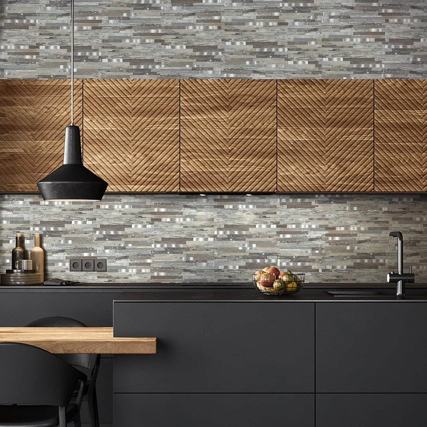 Midcard 10 Sheets Peel and Stick Backsplash PVC Wall Tile,for Kitchen Backsplash